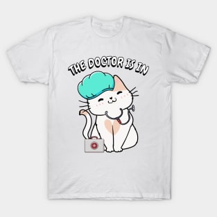 Cute white cat is a doctor T-Shirt